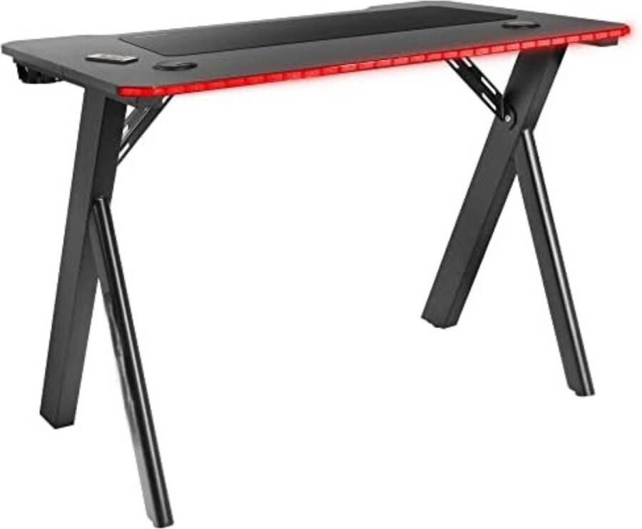 Game Bureau met Led Gaming Bureau Gaming Desk 60 x 100 x 74 cm MGD100RGB Zwart