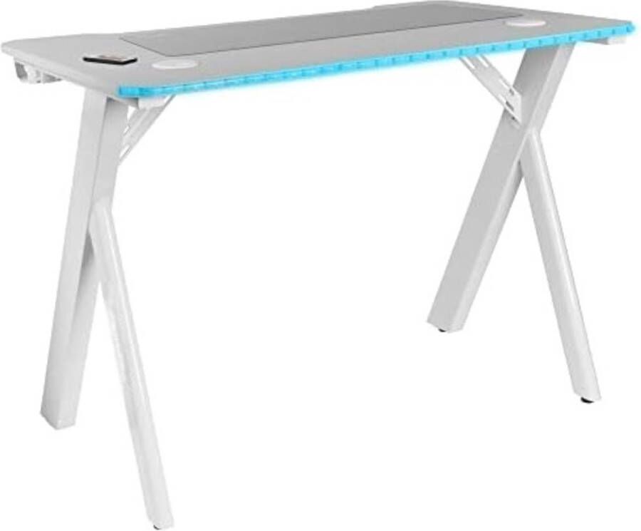 Game Bureau met Led Gaming Bureau Gaming Desk 60 x 100 x 74 cm MGD100RGBW Wit