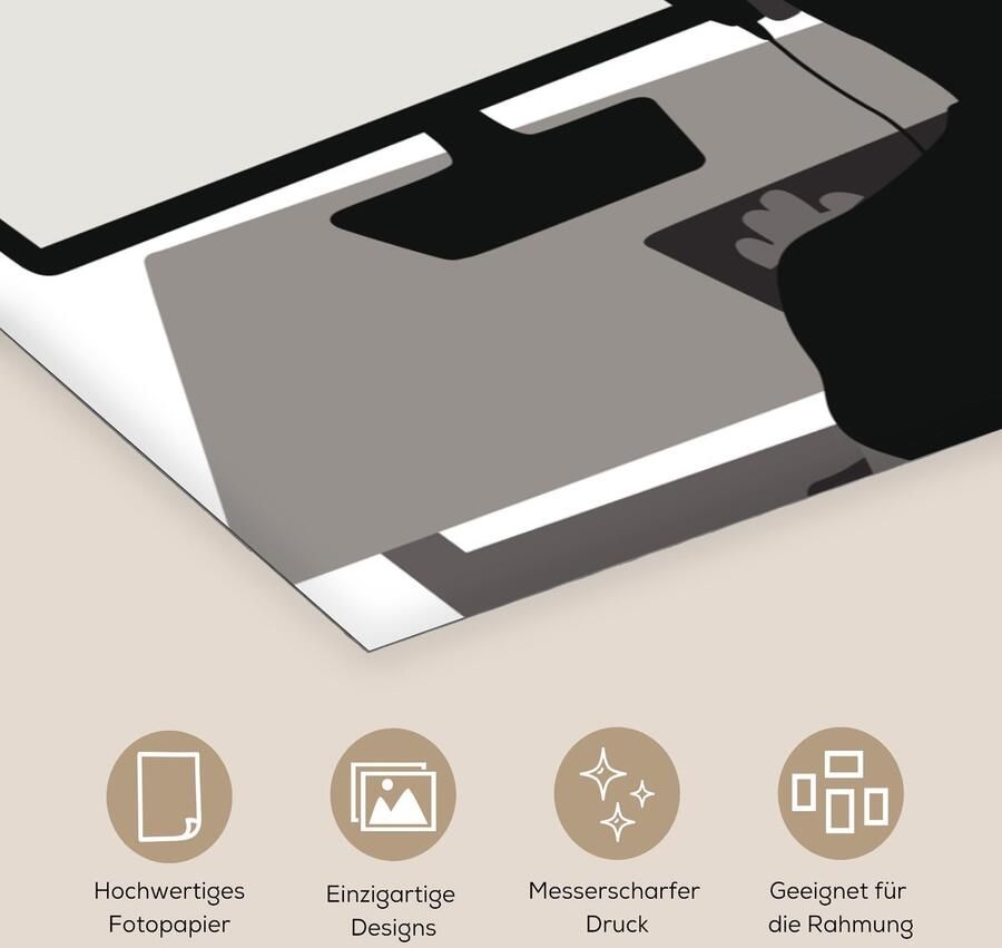 PosterMonkey Game Poster Gamer Computer Bureau Illustratie 160x80 cm - Foto 2