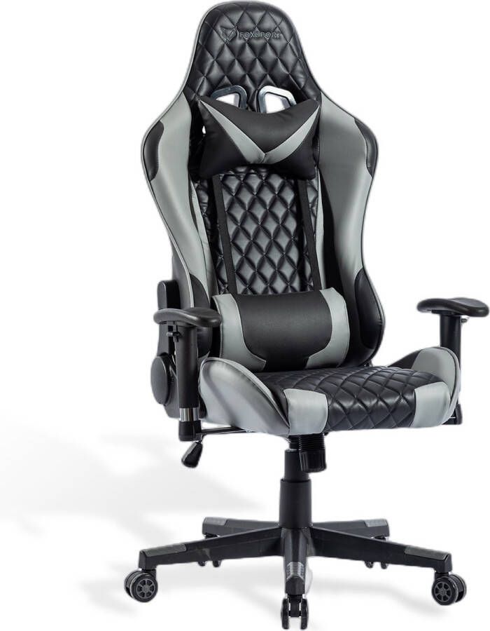Game Stoel Gaming Stoel Gaming Chair Zwart Bureaustoel Met Nekkussen & Verstelbaar Rugkussen Instelbare Zithoogte