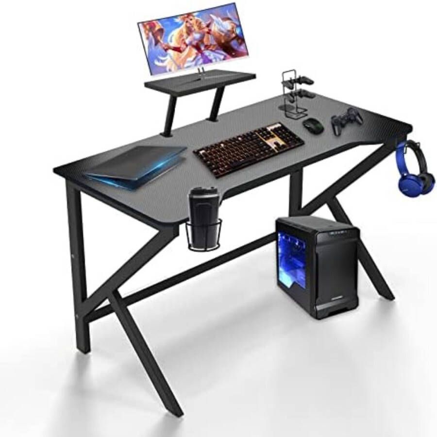 Gaming Bureau Gaming Desk 100 x 55 x 90 5 cm Zwart