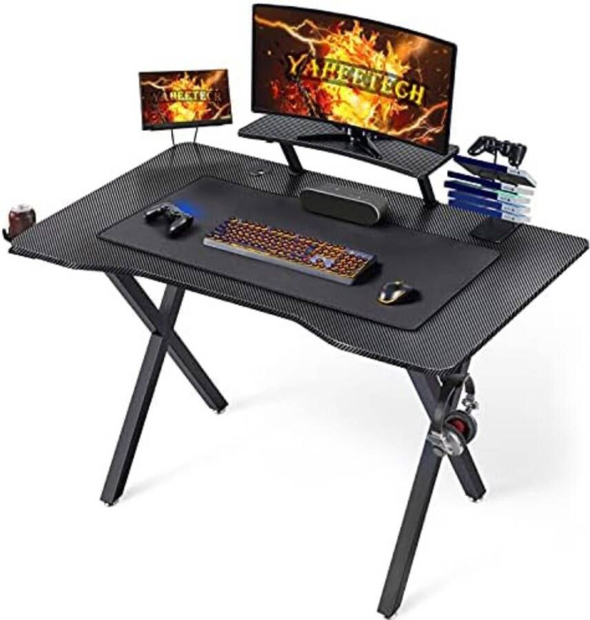Gaming Bureau Gaming Desk 110 x 70 x 91 cm Zwart