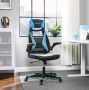 Songmics Gaming chair bureaustoel met voetsteun bureaustoel met hoofdsteun en lendenkussen in hoogte verstelbaar ergonomisch 90-135° kantelhoek tot 150 kg draagvermogen zwart-wit OBG73BW - Thumbnail 2