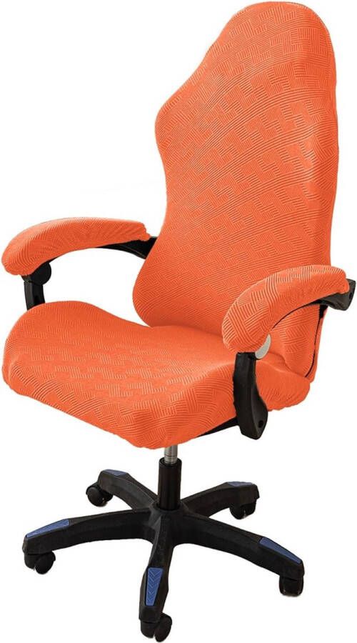 Gaming stoelhoezen 4 stuks bureaustoel draaistoel overtrek met armleuningen stoelrug rekbare stoelhoezen voor computer-gamestoel racing-stijl bureaustoel zonder stoel oranje