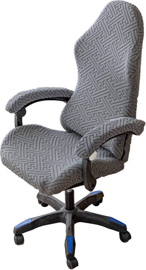 Gaming stoelhoezen 4 stuks bureaustoel draaistoel overtrek met armleuningen stoelrug rekbare stoelhoezen voor computer-gamestoel racing-stijl bureaustoel zonder stoel donkergrijs