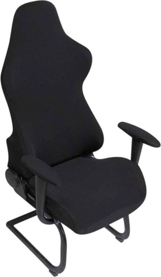 Gaming-stoelhoezen ergonomisch rekbaar voor bureau- en computerstoel ook voor ligstoel racestijl zwart (stoelen niet inbegrepen)
