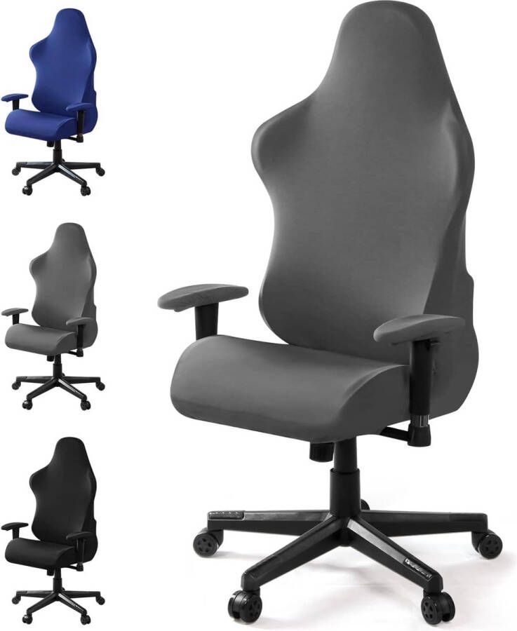 Gaming stoelhoezen gamestohoes rekbare gamestoelhoezen gaming racestoel afneembaar wasbaar stoelhoes voor computerstoel draaistoel DX racestoel geen stoel (grijs 2 stuks)