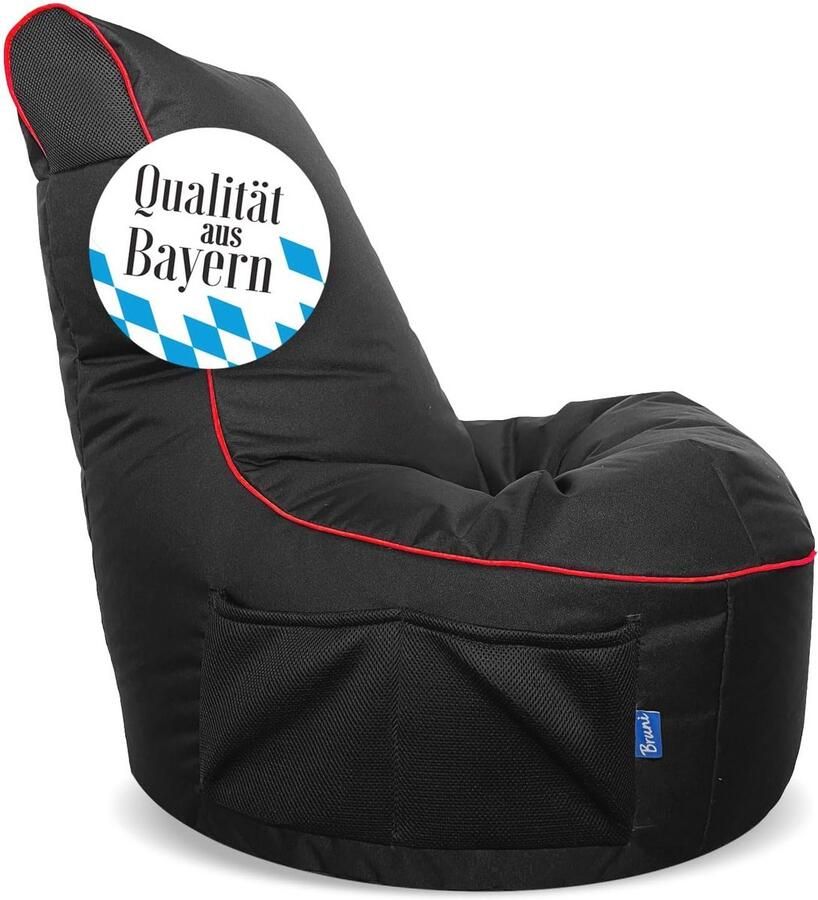Gaming Zitzak met Rugleuning en Opbergruimte voor Binnen en Buiten Comfortabele En Veilige Gaming Stoel