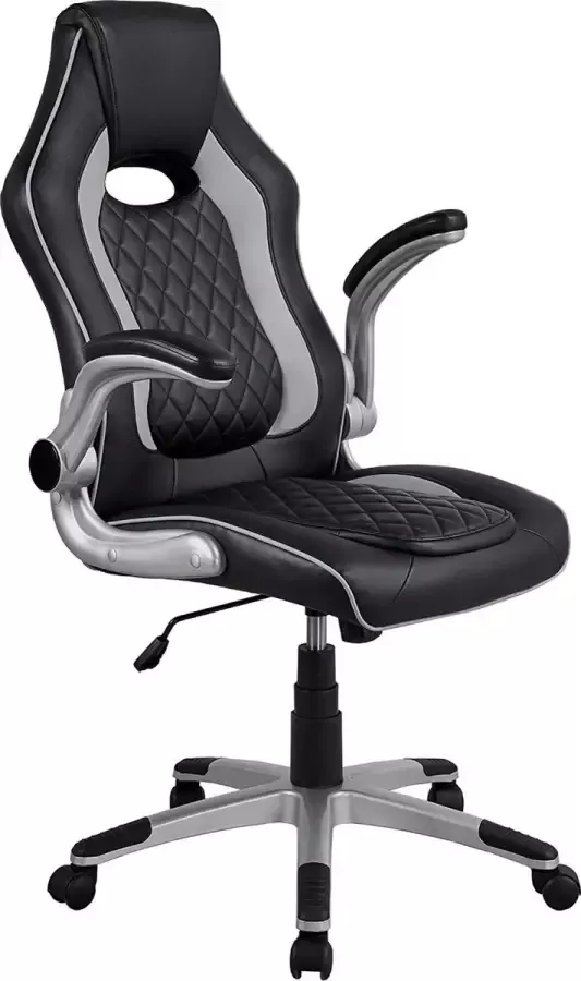 Gamingstoel bureaustoel racestoel sportstoel opklapbare armleuningen bureaustoel in hoogte verstelbaar kantelfunctie managersstoel met hoge rugleuning kunstleer