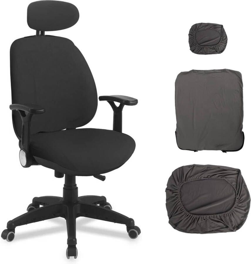 Gamingstoelhoes gamingsthuhl 3 stuks bureaustoel met armleuningen stoelovertrek stoelhoes bureaustoel voor computerstoelen stoelbekleding stoel (zwart)