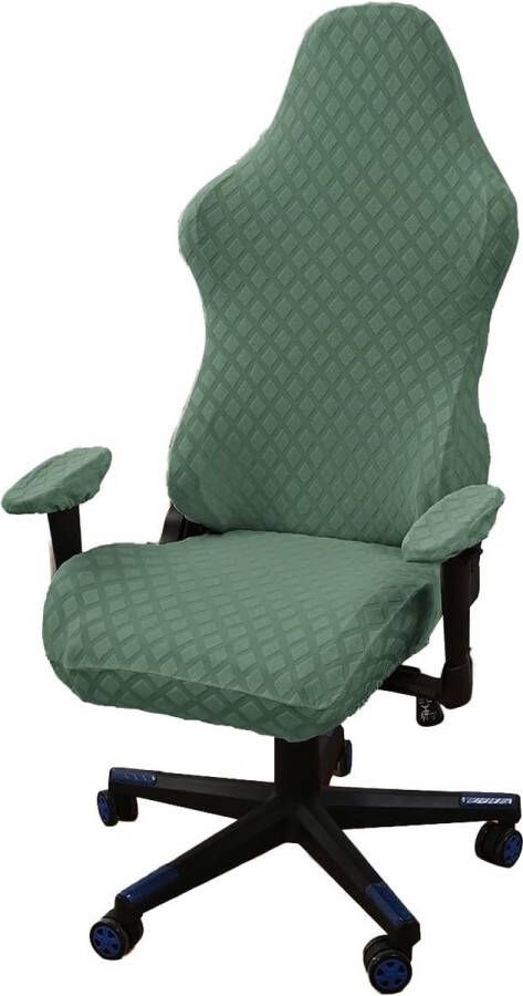 Gamingstoelhoezen 4 stuks bureaustoel draaistoelbekleding met armleuningen stoelrug rekbare stoelhoes voor computerspeelstoel racing-stijl bureaustoel zonder stoel groen