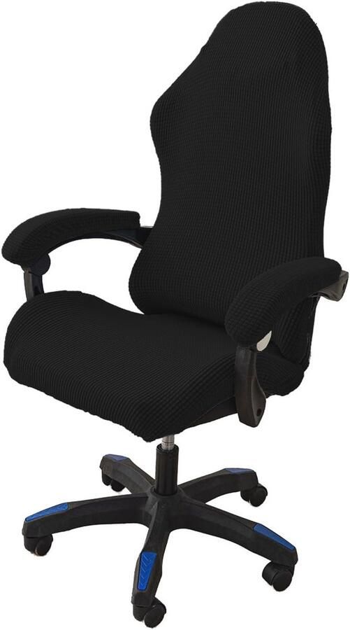 Gamingstoelhoezen Set van 4 Rekbare Bureaustoel Overtrekken voor Draaistoelen in Racing-Stijl Zwart