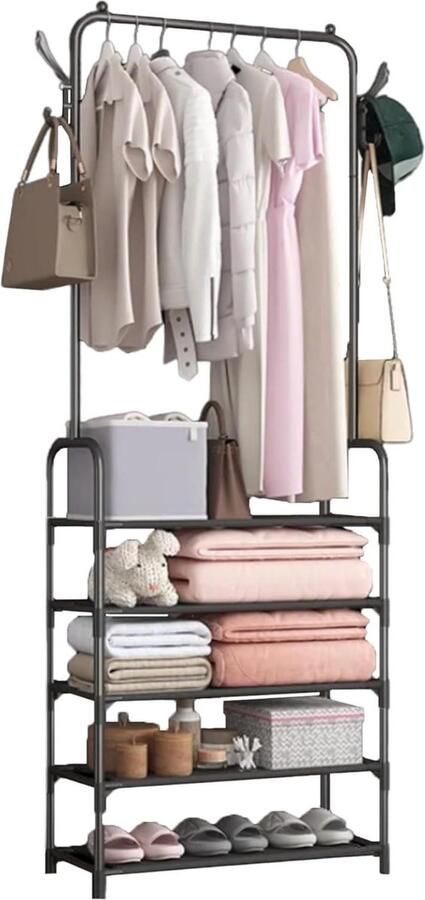 Gang Kapstok Schoenenrek Hal Ingang Bovenbalk Kleding Tassen Stoffen Planken Metalen Kapstok Thuis Badkamer Woonkamer kapstok hangend met plank