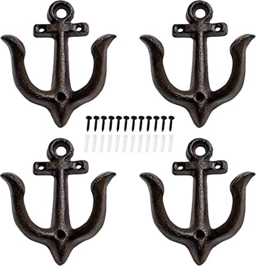 Gaobei decoratieve wandgemonteerde antieke shabby chic stijl metalen badkamerhanddoek kapstokken vintage rustieke gietijzeren set van 4