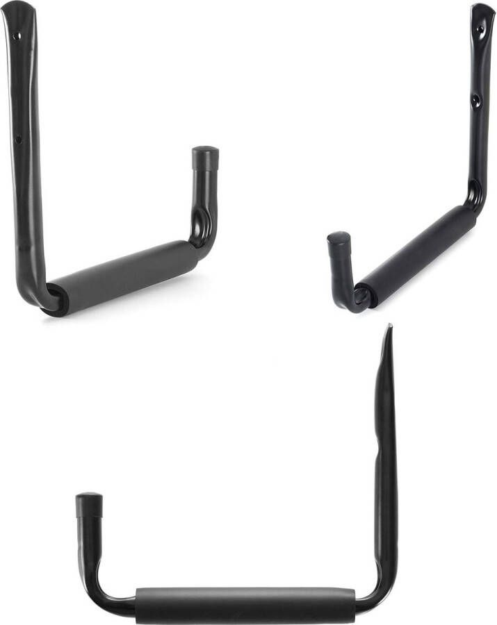 Garage opslag Haken Heavy Duty 20 cm muur mount Utility Hooks met EVA Protector zwart gereedschap organiseren hangers voor ladders stoelen en fietsen