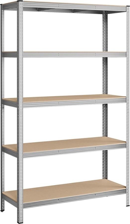 Rootz Living Rootz Garage Storage Rack Utility Shelf Rekkensysteem Stalen frame MDF-planken Roestbestendig 200 cm x 120 cm x 60 cm