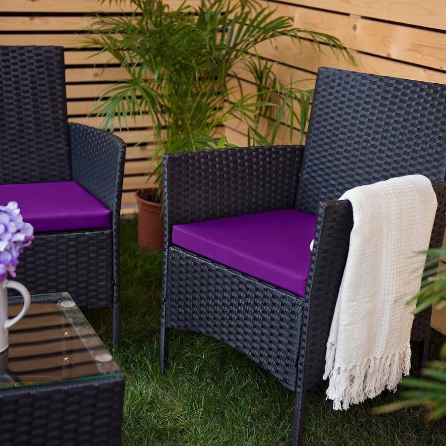 Garden Chair Cushion for Rattan Chair Outdoor Lightweight Replacement Furniture Cushion Waterproof Patio Furniture Chair Padding Comfortable Durable and Easy to Clean (Purple 1)