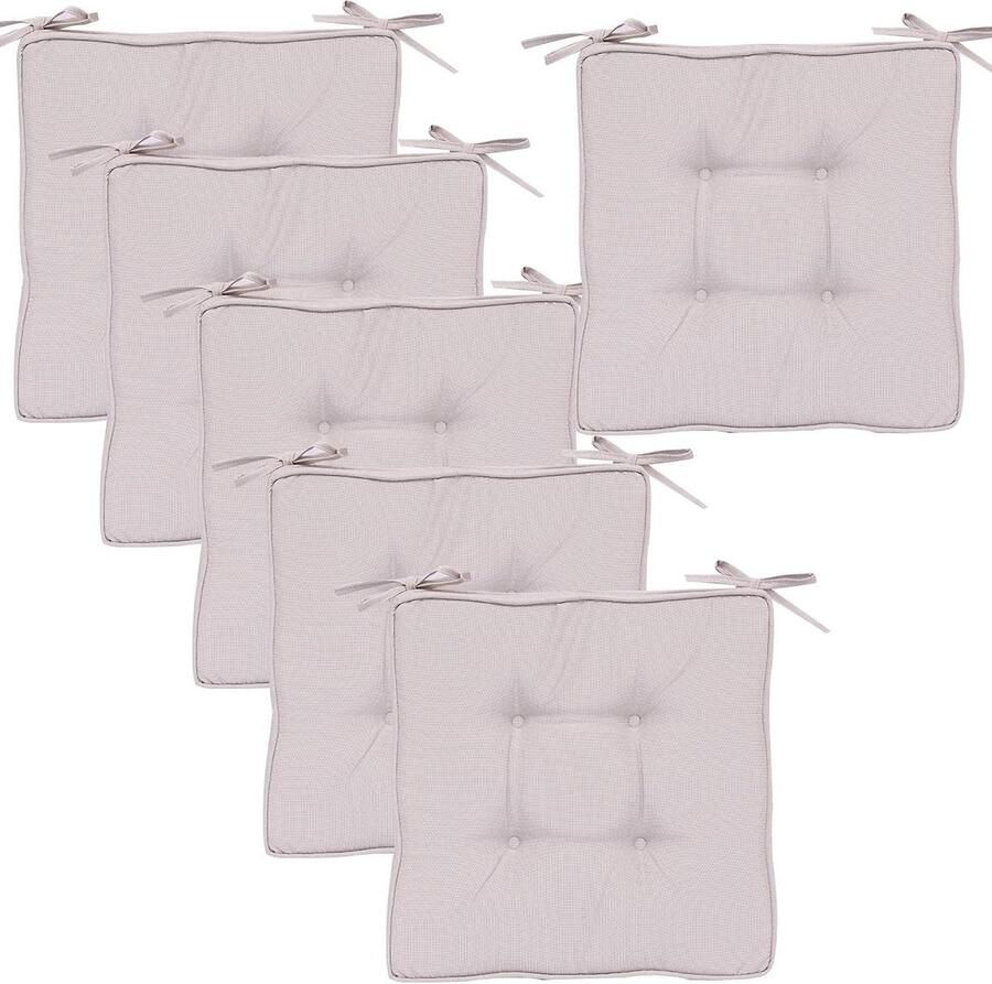 Garden Chair Cushions Seat Cushions for Dining Chairs Indoor & Outdoor Seat Cushion for Living Room Patio Car More (6 Pack Beige)