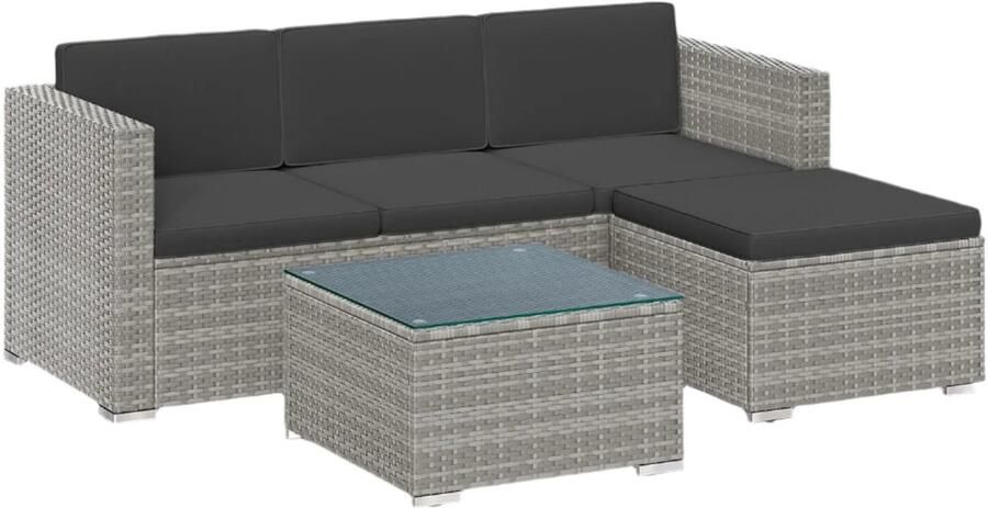 Garden Furniture Set Terrace Furniture Balkon Furniture Duurzame PE -Polyrattan 60x173x66 cm bank 58x58x34 cm tafel inclusief kussens