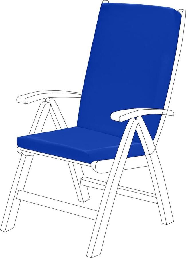 Garden High Back Chair zitkussen Outdoor Indoor zitkussen waterafstotend materiaal zacht duurzaam en comfortabel veilige banden licht en eenvoudig te reinigen (blauw)