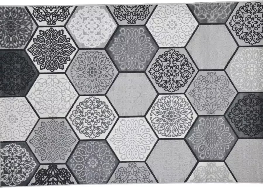 Garden Impressions buitenkleed Hexagon karpet 120x170 zwart - Foto 1