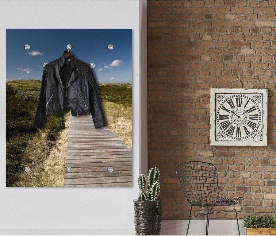 Garderobe Alani – Wandkapstok met Haakjes van Acrylglas – Duinpad Design – Aluminium Frame – 9 cm diep