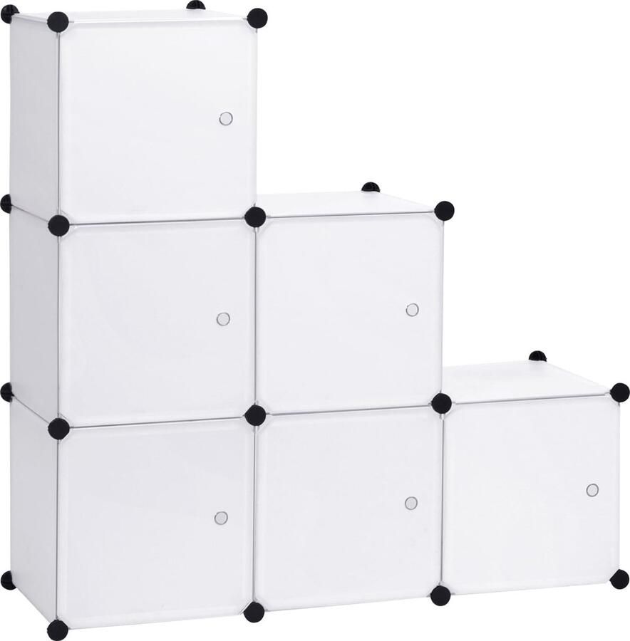 Rootz Living Rootz Garderobe Kast Opbergeenheid Kledingorganisator Rekkensysteem Kast Wit 96x30x96cm
