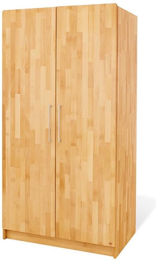 Rootz Living Rootz Garderobe Natura Massief Houten Kast Soft-Close Kast Lijnolie Afwerking 94cm x 63cm x 182cm
