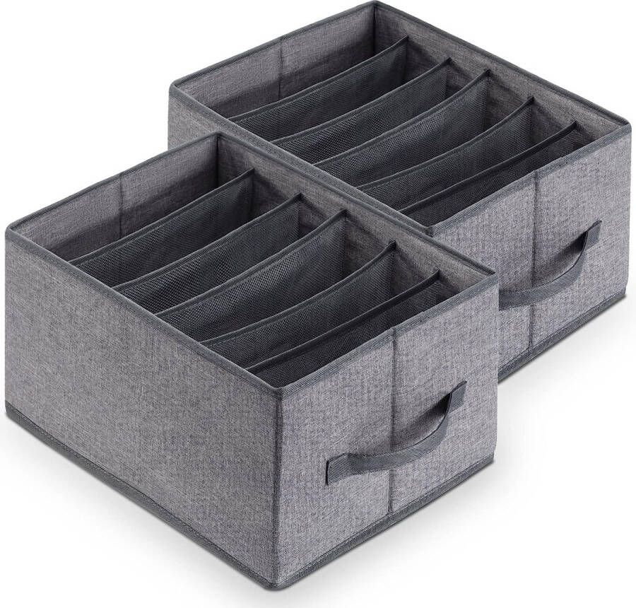 Garderobe-organizer Opbergdoos Kast-organizer Garderobe-organizersysteem voor jeans broeken T-shirts ondergoed grote uitvoering 6 vakken Opvouwbare lades Organizer 4-pack