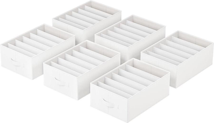 Garderobe-organizer set opbergdoos voor broeken kleding lade-organisatiesysteem organizerdozen opvouwbaar 42 x 30 x 17 cm wolkenwit RUS009W03