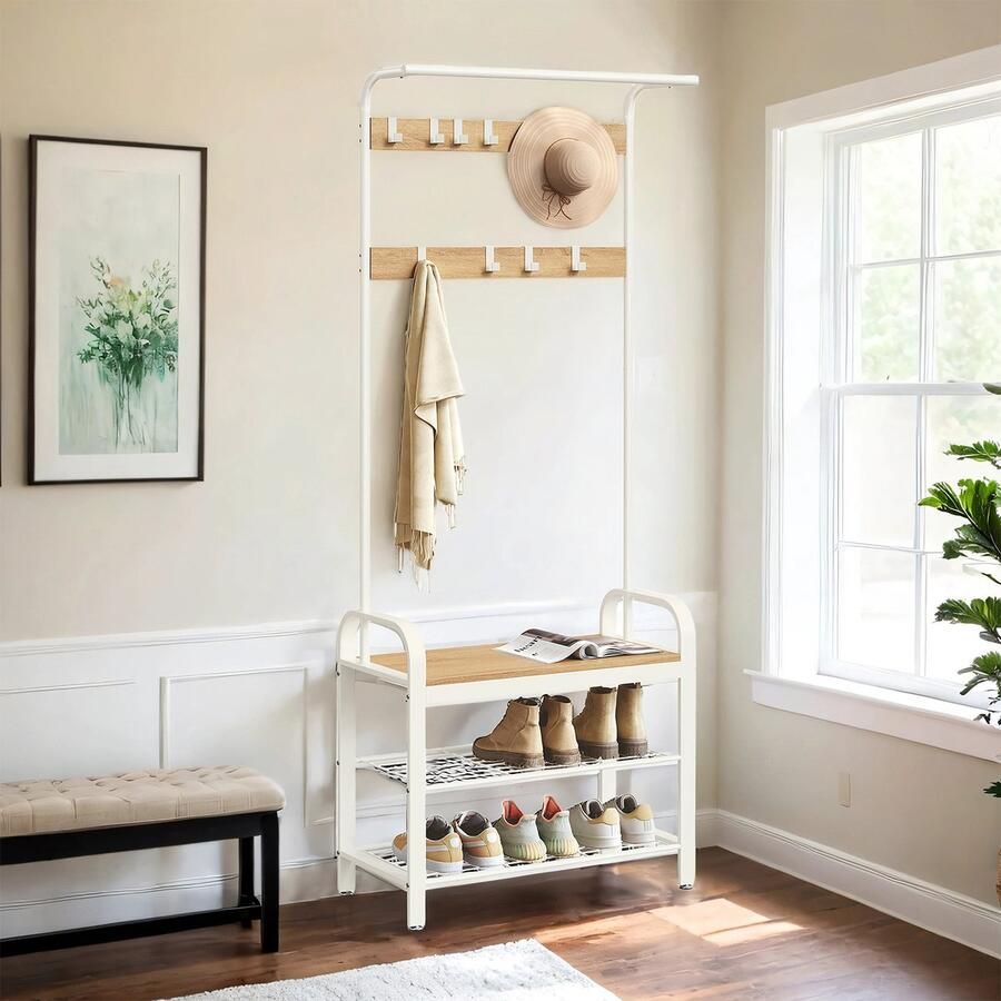 Garderobe stand garderoakroom stand Entryway Organizer schoenbank 72 cm x 33 7 cm x 183cm