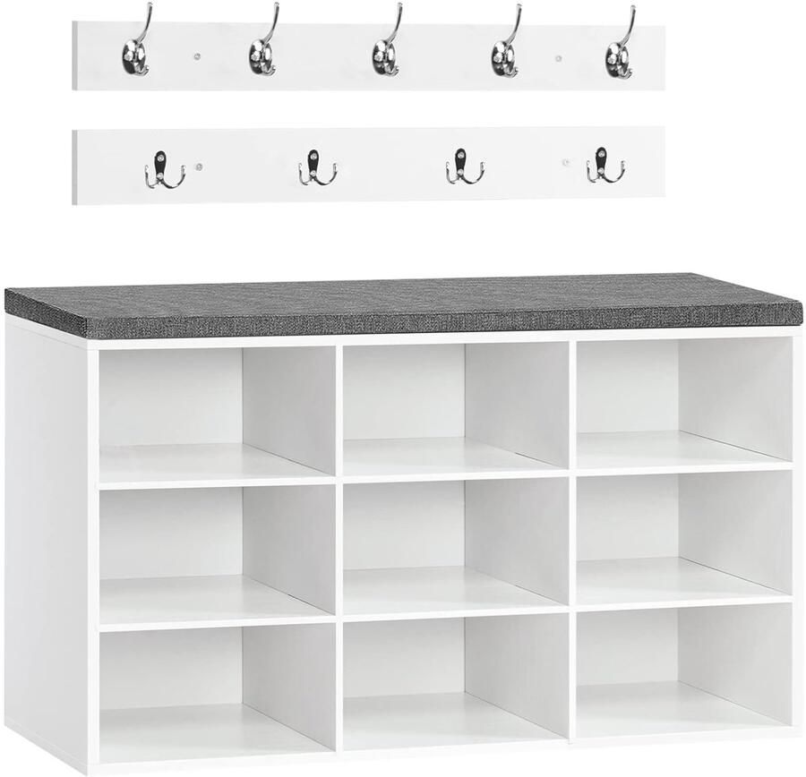 Garderobehaken en schoenenbank multifunctioneel 1 stuk spaanplaat 78 x 8 cm 80 x 30 x 48 cm