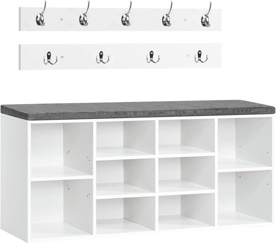 Garderobehaken en Schoenwisselkruk Multifunctioneel Set van 2