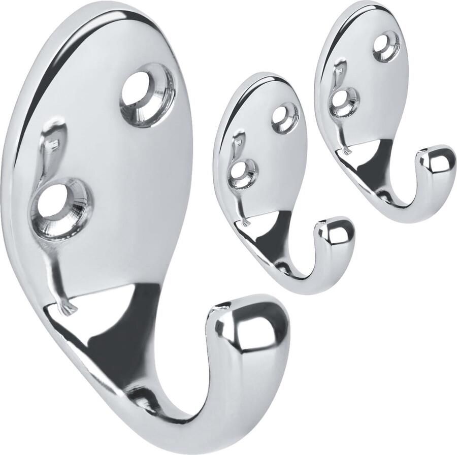 Goodivery garderobehaken wandhaken garderobe 3-delige set wandgarderobe metaal garderobehaken vintage zilver haaklijst garderobe jashouder muur