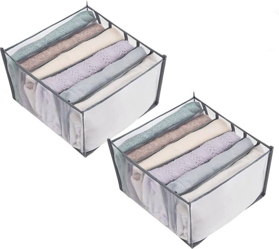 Garderobekledingorganizer 2-delige kledingladeorganizer opvouwbare organisatoren slaapkamergarderobeorganizer met verdelers voor broeken jeans T-shirt