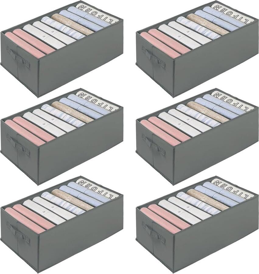 Garderobeorganizer 6 stuks Garderobeorganizer Opvouwbaar en ruimtebesparend Garderobeorganisatorsysteem voor opslag kleding T-shirts broeken ondergoed