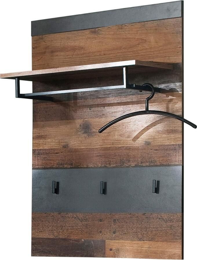 Garderobepaneel Kapstok Hangende Opberger Halorganizer Wandhouder Kleerhanger Accessoirehaak Grafietgrijs 80 x 106 x 28 cm