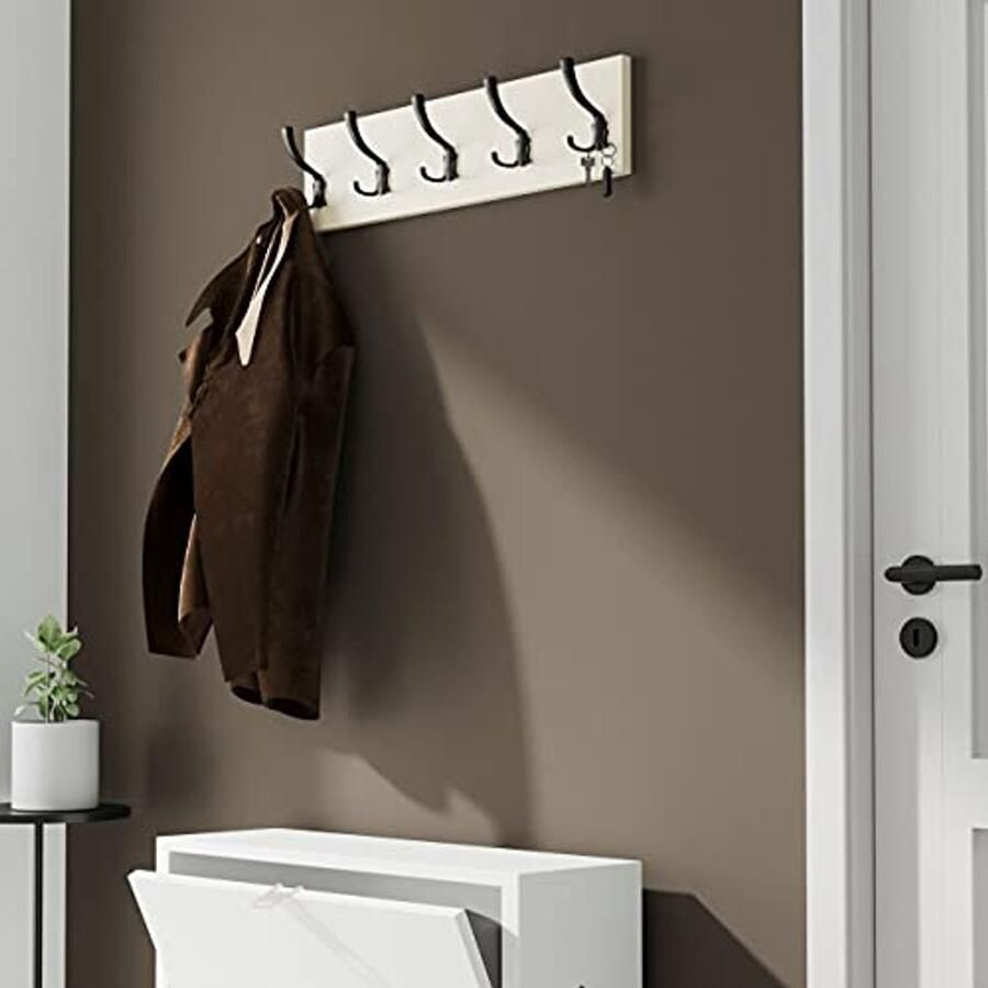 Garderobepaneel met kledingstang zwart Tijdloos wandpaneel voor optimale organisatie