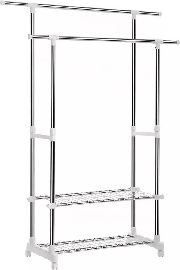 Garderoberek schoenenrek 8 paar kledingrek verstelbaar 154x42x172