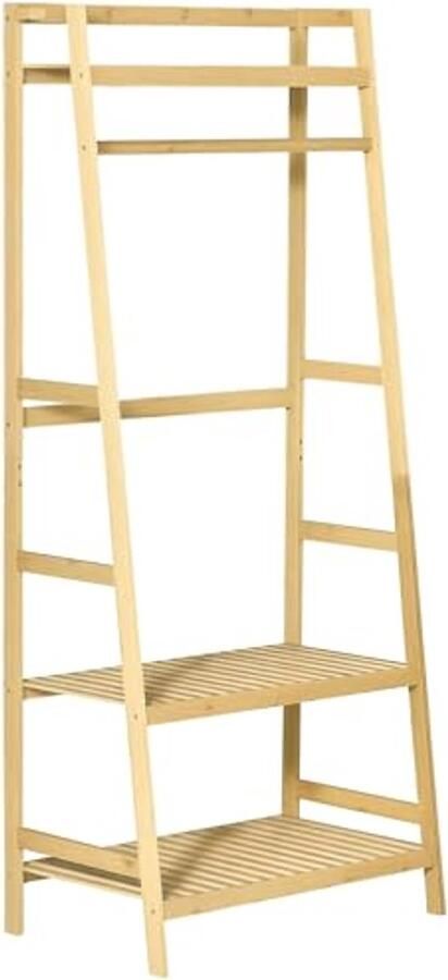 Garderoberek van Bamboe met Planken Vrijstaand Kledingrek 70 x 42 x 164 cm