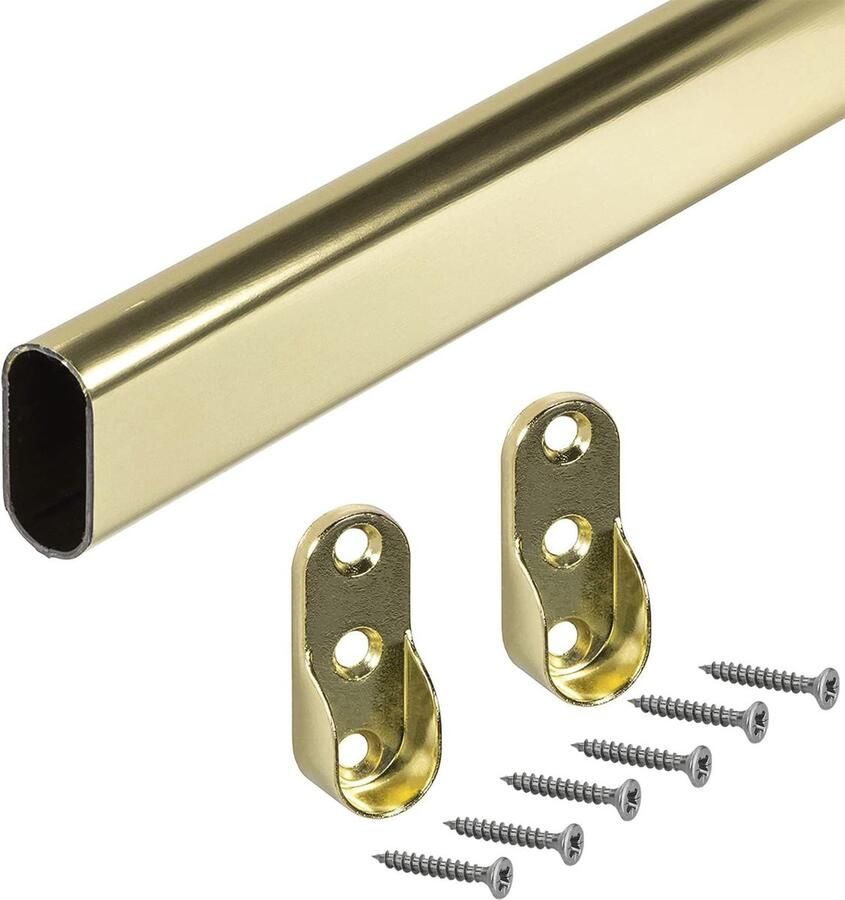 Garderobestang Ovaal 1250 mm Kastbuis Metalen Vintage Kledingstang Met Bevestigingen