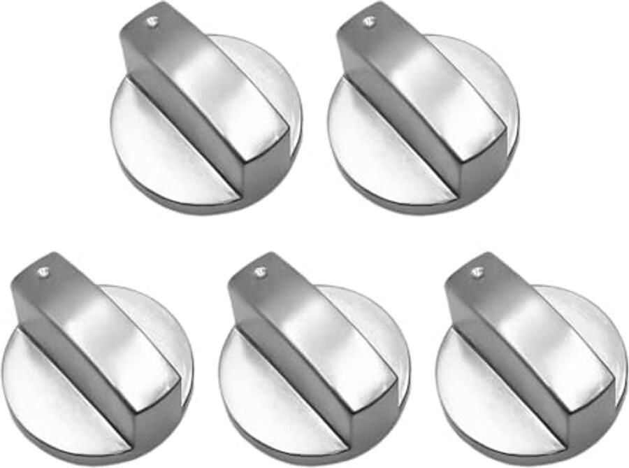Gas Keukenknoppen 5 Stuks Universeel Zilver 6 mm Diameter