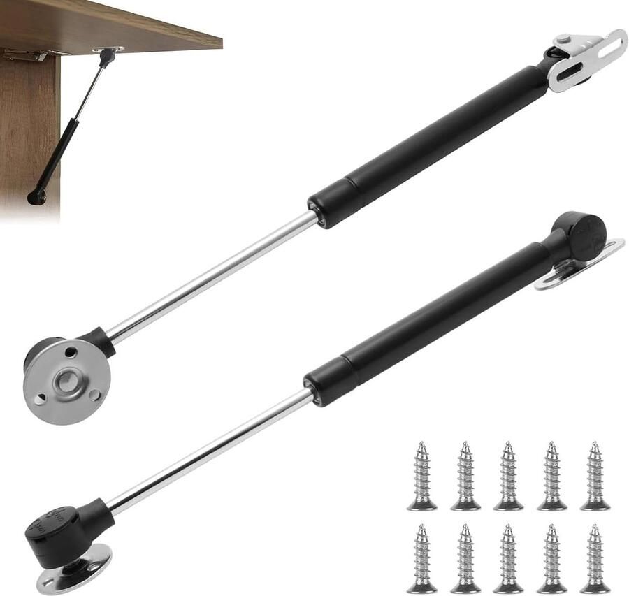 Gasdrukdemper 2 stuks 200 N gasveer klepbeslag meubels demper keukenkast gasveer schroeven kleppen kastdeur schokdemper soft close klepveer zilver