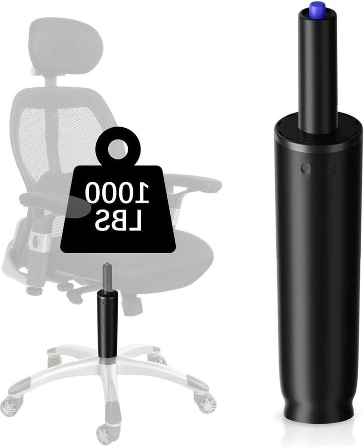 Gasveer cilinder zwart 10 cm vervanging universele maat voor bureaustoel Mastery Mart