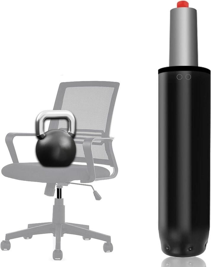Allecto Plus Gasveer voor bureaustoel: vervangende gasdrukdemper cilinder in hoogte verstelbaar (zwart) draaistoelen en stoelen