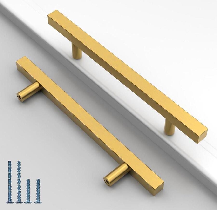 Gatafstand 128 mm 10 stuks roestvrij stalen kastgrepen goud keukenkast handgrepen