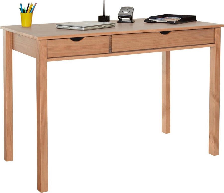 Loft24 Gava Bureau met 2 lades in grenen naturel