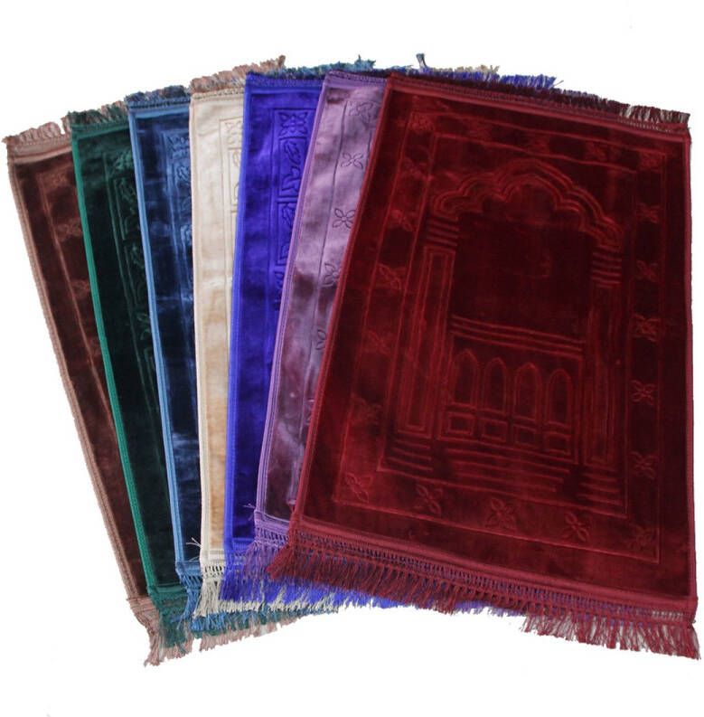 Eid Mubarak Gebedskleed extra dik en zacht Eid decoratie Fluweel Grijs Mooi patroon Islamitisch Ramadan Eid - Foto 2