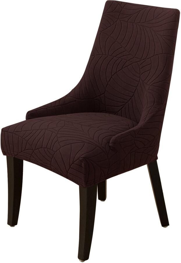 Gebladerte jacquard effen kleur fauteuil hoes home banket alien stoel set gebreide stoel cover 1 stuk in diepe kleur ca