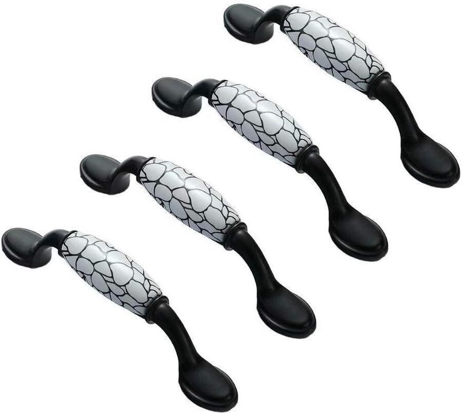 Gebogen keramische grepen kastgrepen ladegreep meubelgrepen deurgrepen 128mm 4 stuks